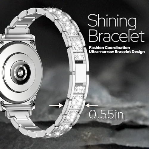 Correa metálica con diamantes delgados 20mm para Garmin Vivoactive miniatura 3