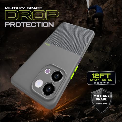 Image of AIBEX Premium Back Cover Case Compatible for Vivo Y21 5G / Vivo Y11 5G | Scratch & Drop Tested Shockproof Matte Texture Case with Soft Microfibre Lining | Slim Fit Cover with Anti-Scratch - Grey