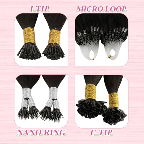 Image of YoungSee Darkest Brown U Tip Hair Extensions Human Hair Brown Utip Hair Extensions Human Hair Keratin Hair Extension 18 Inch Fusion Remy Hair Extension 50G 50 Strands for Date Nights