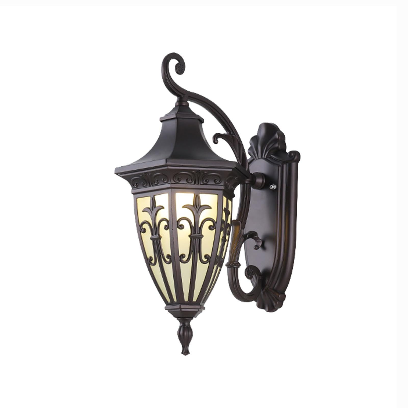 OZBMA Outdoor European Wall Lantern, Black Aluminum Exterior Sconce with Frosted Glass, Waterproof Porch Light, Retro Lamp for Villa Entryway Facade Corridor Cottage
