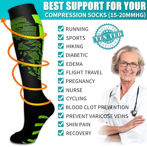 Image of Copper Compression Socks for Women & Men (6 pairs) - Best Support for Nurses, Running, Hiking, Recovery