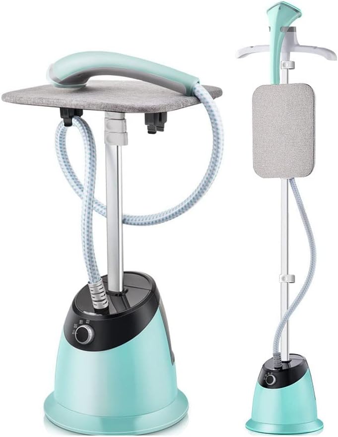 Steamer for Clothes, 2000W Standing Garment Steamer with Adjustable Ironing Board, 1.6L Water Tank, 35s Heat-up Wrinkle Remover, Adjustable Pole for Storage