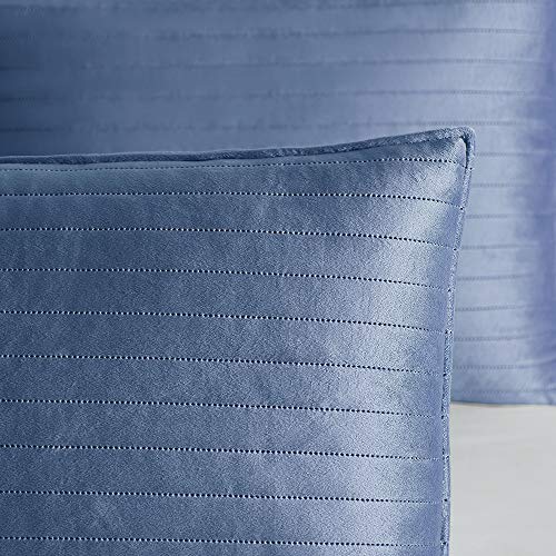 Bourina Velvet Sherpa Blanket Quilt, Super Plush Quilt 3-Piece Bedding Large Double-Sided Plush Comfort Softest Quilt Sets, King 106×94" Blue #TOP5