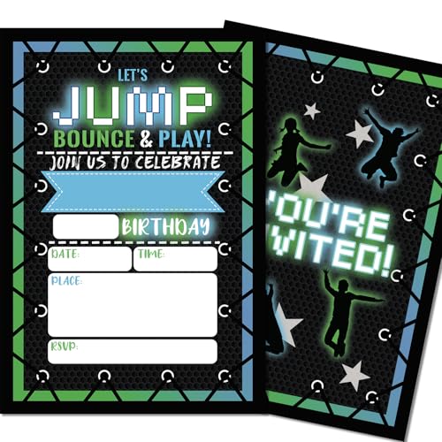 Lumoaster Trampoline Jump Invitations
