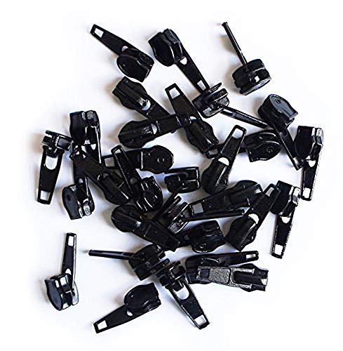 Tirettes de fermeture éclair noires HAND n°7 pour curseur de rechange nylon NZP07