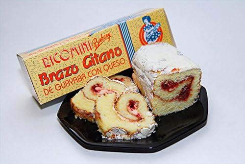 Ricomini Bakery, Puerto Rico's Famous BRAZO GITANO (Artisanal Jelly Roll) VALUE PACK - Guava, FRESH! (3 individual Guava Rolls)