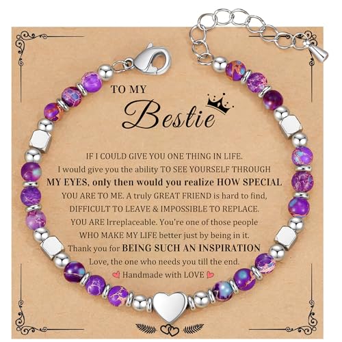 Image of Best Friend Bracelet Gifts for Women Sister Bestie, Christmas Gift for Teens Mom Daughter Granddaughter Birthday Gift for Her Stocking Stuffers