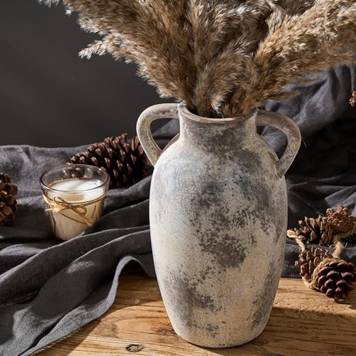 Ceramicvase984inchterracottavasewithhandlesbohodecordecorativevaserusticvaseforhomedecorfarmhouselivingroomtablegray Urban Country Home Decor Ceramic vase 984 inch terracotta vase with handles boho decor decorative vase rustic vase for home decor farmhouse living room table gray urban country home decor