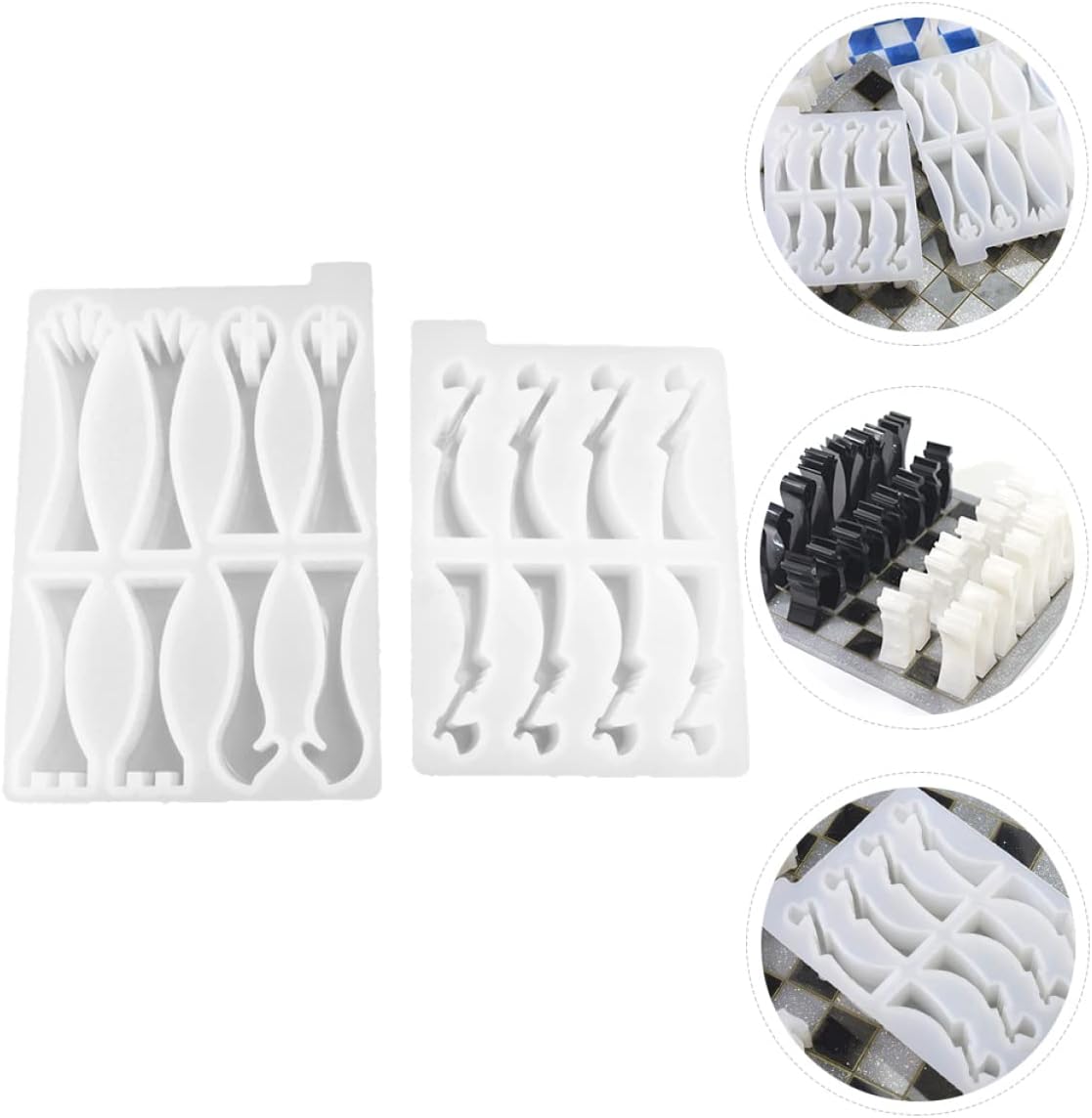 Chocolate Molds Chocolate Molds Silcone Molds 2pcs Chess Resin Chess Board Set Chess Resin molds Chess Silicone molds Set 3D Mirrored Tray DIY Kits Fondant Molds