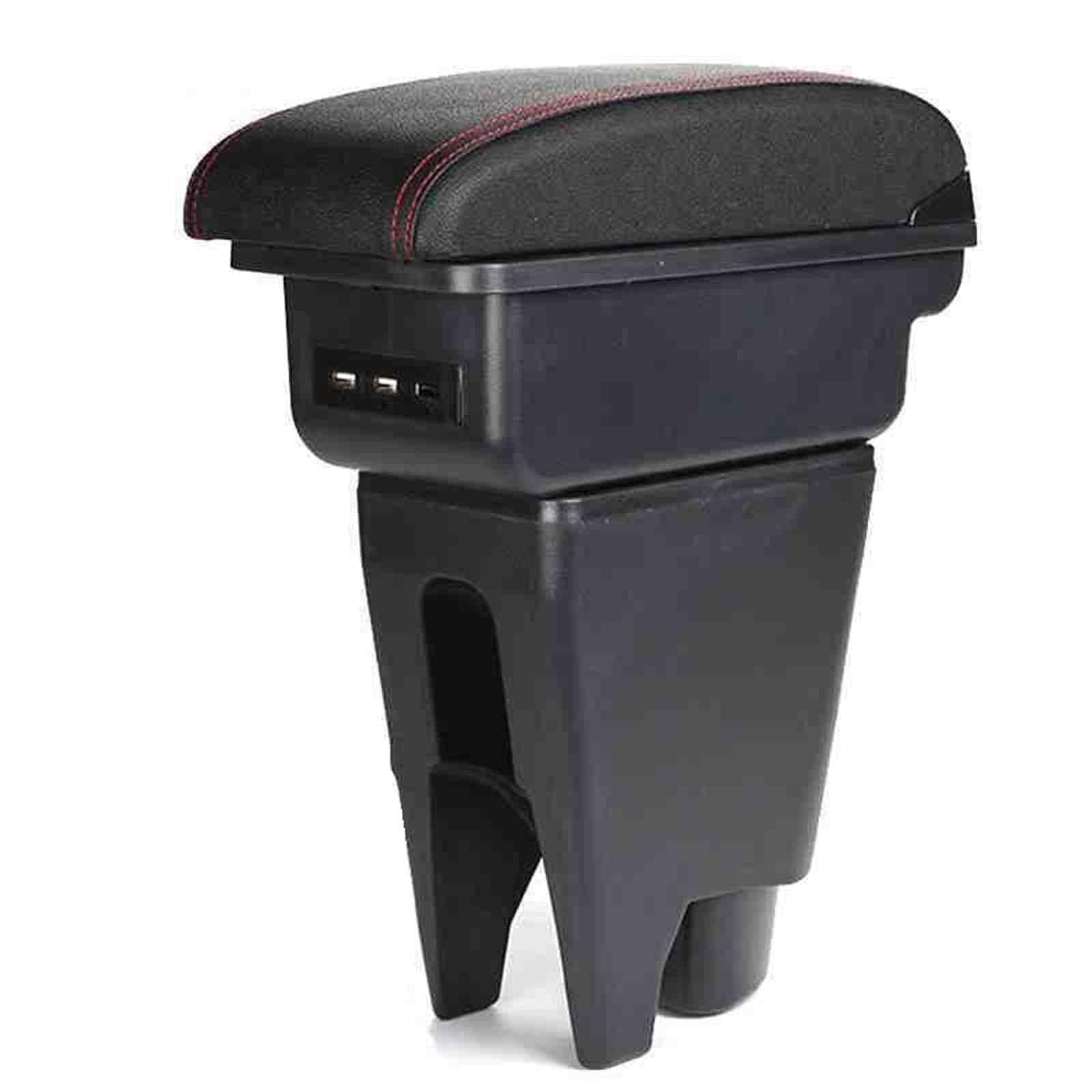 Pasuje do podłokietnika Peugeot 107 dla Citroen C1 dla Toyota Etios Aygo BJ podłokietnik ze schowkiem akcesoria samochodowe pudełko sklepowe części wewnętrzne szczegóły USB (Material : B2 Black