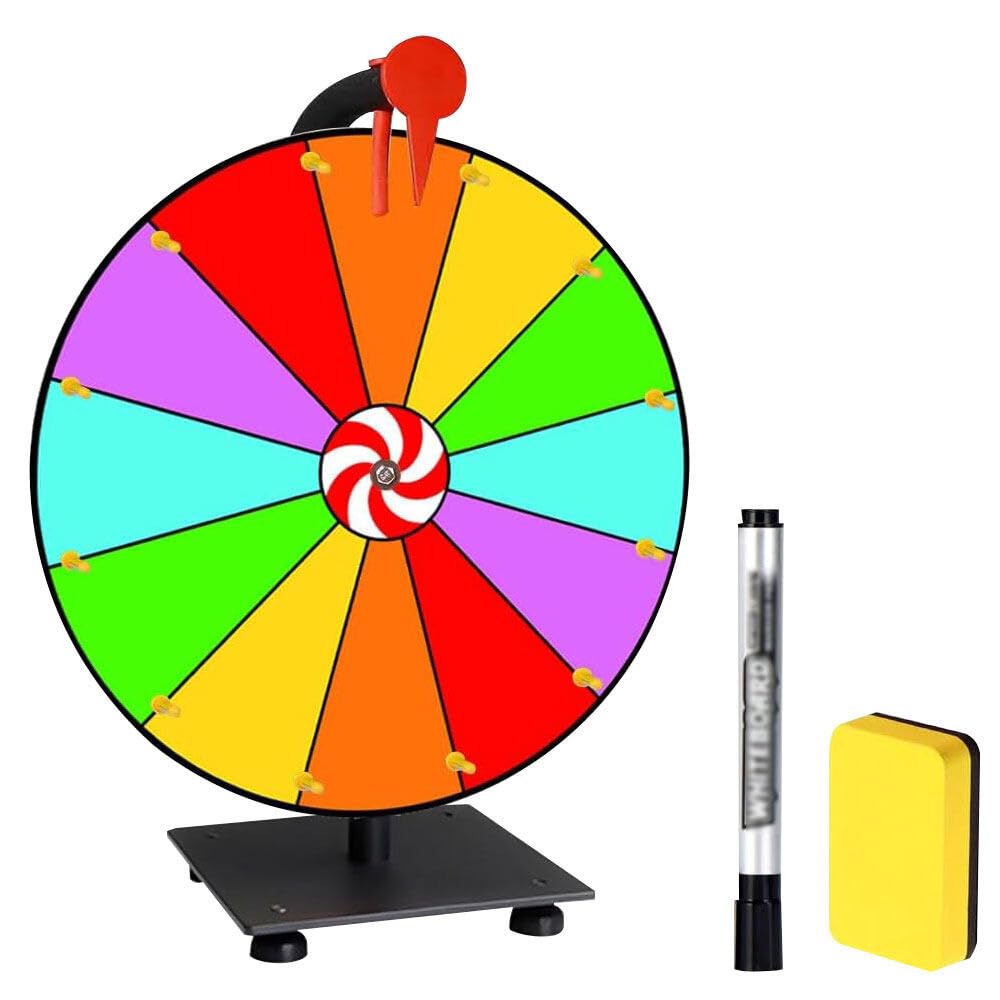 Ruota della fortuna, 12 ruote della fortuna, fai da te, con pennarello e gomma, per giochi della lotteria, giochi di parole, carnevale
