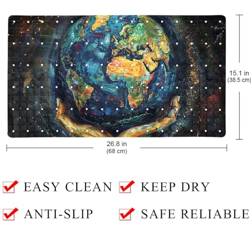 Tapis de bain antidérapant à séchage rapide en PVC extra long pour baignoire - 5