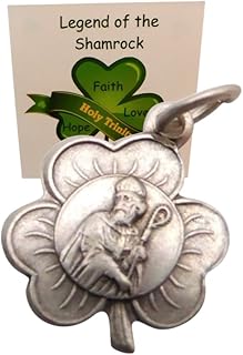 Westmon Works St Patrick Pendant Charm Irish Set with Patron Saint of Ireland Jewelry Pack with Tiny Medal Legend of the Shamrock Trinity Holy Card