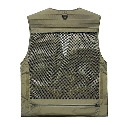 Men's Outdoor Vest Hiking Fishing Hunting Orange Multi-Pockets Waistcoat Quick-Dry Breathable3