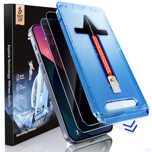 MAGIC JOHN 2 Stück für iPhone 13/ iPhone 13 Pro/iPhone 14 für Sichtschutzfolie (6,1 Zoll), 28-Grad-schutzwinkel-Einfaches, Auto-Dust-Eliminierung, 9H, Bläschenfrei, Einfache Installation