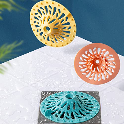 Tapón antiobstrucción para desagüe de ducha y fregadero, filtro para cabellos, tapa para rejilla de piso, accesorios para baño y cocina, color azul miniatura 4