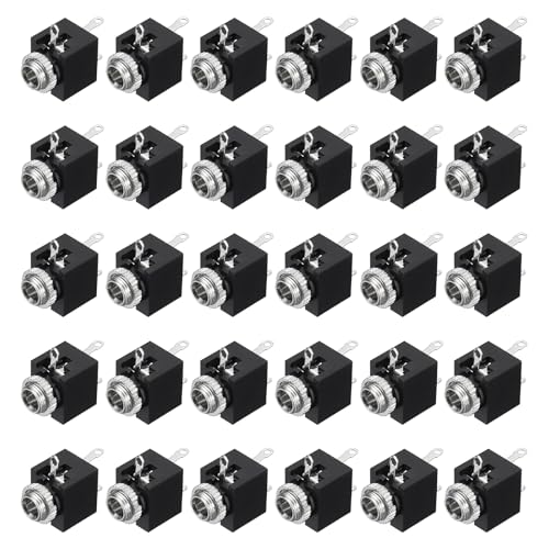 Conectores de audio 3.5 mm verticales con tuercas para soldadura fija en circuitos de radio y CD