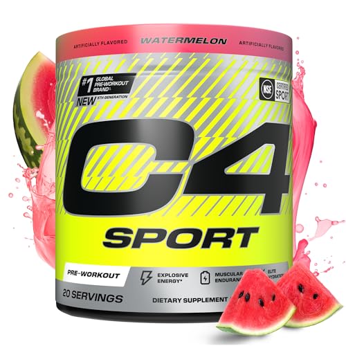 Cellucor C4 Sport Pre Workout Powder - NSF Certified for Sport - Elite Hydration - 200mg Caffeine + Creatine + Beta-Alanine - Electrolytes and Energy Supplement - Watermelon 20 Servings