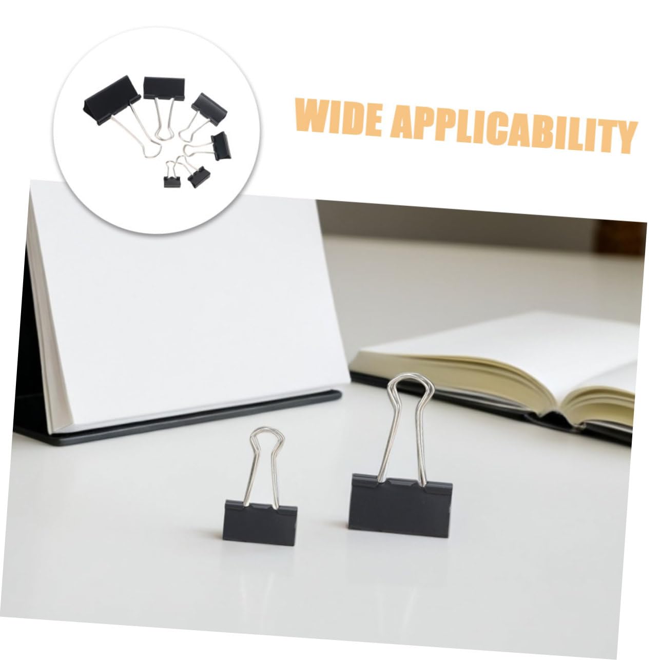Clips Metálicos para Papel de Oficina 120 Piezas Negros | Diseño de Cola Larga, Estructura Precisa, Agarre Reforzado, Acabado Metálico Elegante y Aspecto Profesional