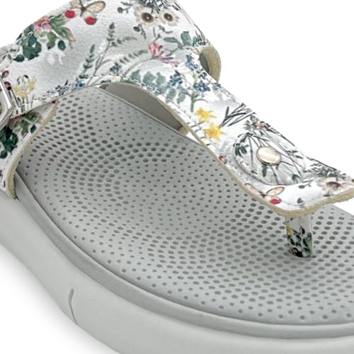 Image of KazarMax Amelia Lightweight | Cushioned | Bounce Back | Floral Printed Flat Thong Sandals For Women