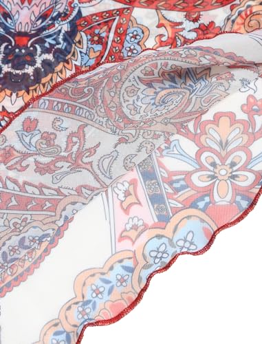 Image of ZAFUL Boho Beach Cover Ups for Women Sarong Coverups Sheer Bikini Chiffon Wraps Skirts for Swimwear
