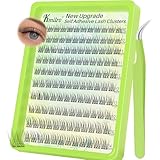 Self Adhesive Eyelashes Natural Wispy Lash Clusters 10-11-12-14mm Mixed Lengths 120Pcs No Glue Reusable Self-Stick Lashes with Enhanced Adhesive, Everyday Wear, Replacement for Kmilro