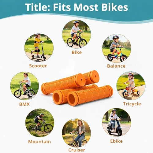 image for CHUNZEXI 4 PCS Bike Handlebar Grips, Rubber Bicycle Bar Grips Replacem