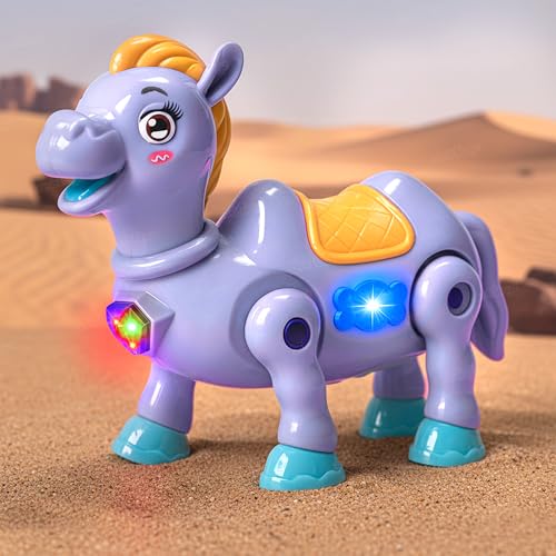 Image of Zest 4 Toyz Musical Toy for Kids | Musical Camel Toy for Kids | Flashing Lights & Sound Toys | Interactive Baby Crawling Toy | Battery Operated Toys | Birthday Gift for Boys and Girls - Purple