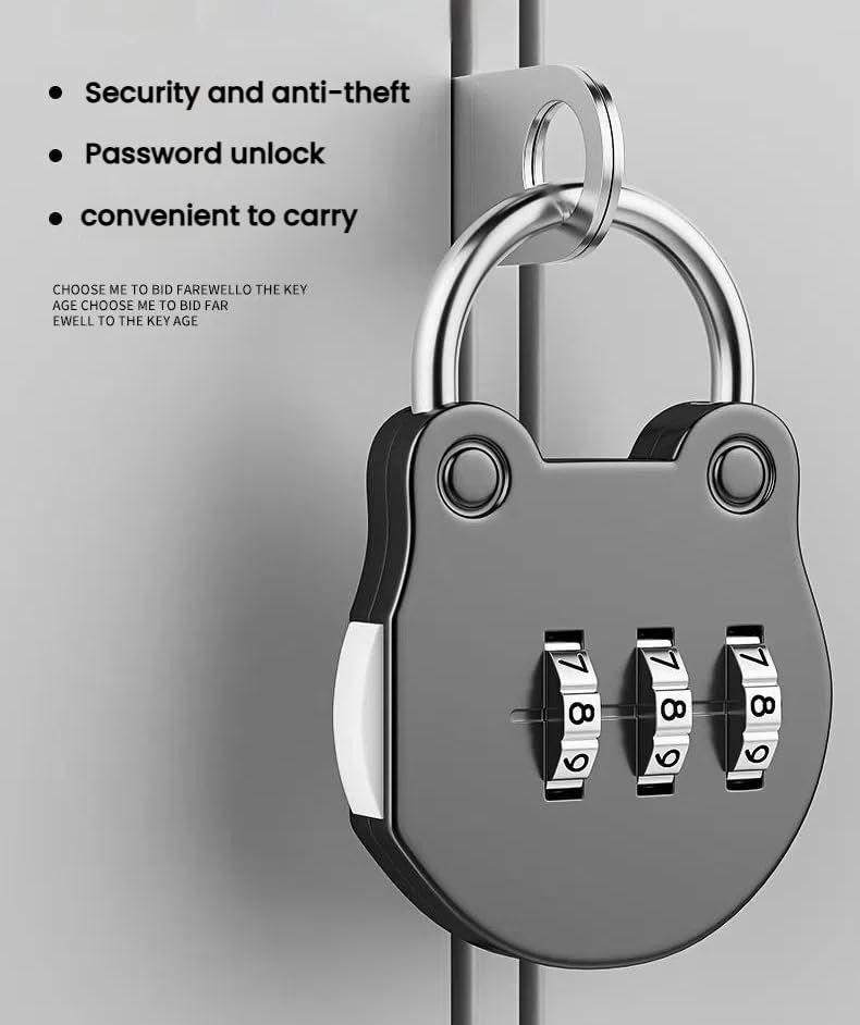 Image of Combination Lock for Locker 3 Digit,Waterproof Padlock for lockers, Bag, School, Toolbox, Gate, Case, Outdoor, Hasp Storage