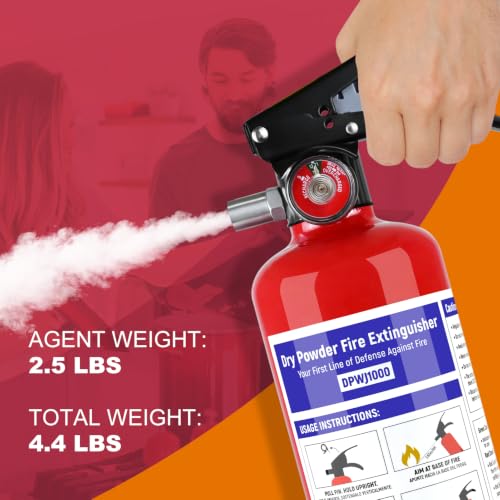 Image of 4Pack ABC Fire Extinguisher for Home 1-A:10-B:C Rated Dry Chemical Extinguisher