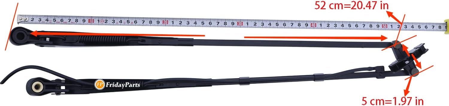FridayParts Wiper Arm Blade Kit 47778552 47405956 Compatible for CASE Compact Track & Skid Steer Loader SR130 SR150 SR160 SR175 SR200 SR210 SR220 SR240 SR250 SR270 TR270 TR310 TR320