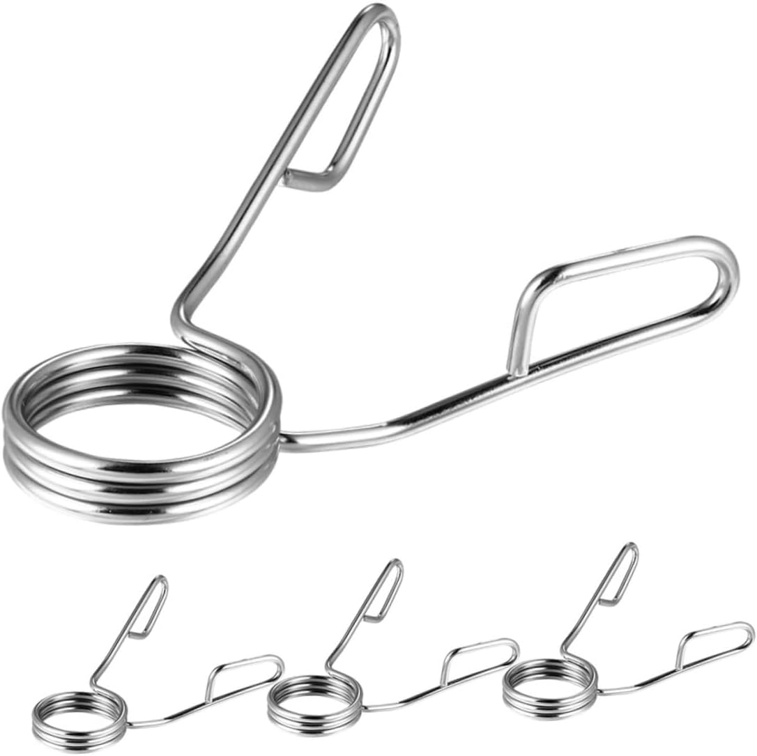 Milisten 4pcs Snap Spring Buckle Barbell Locks Barbell Clips Stainless Steel Exercise Equipment