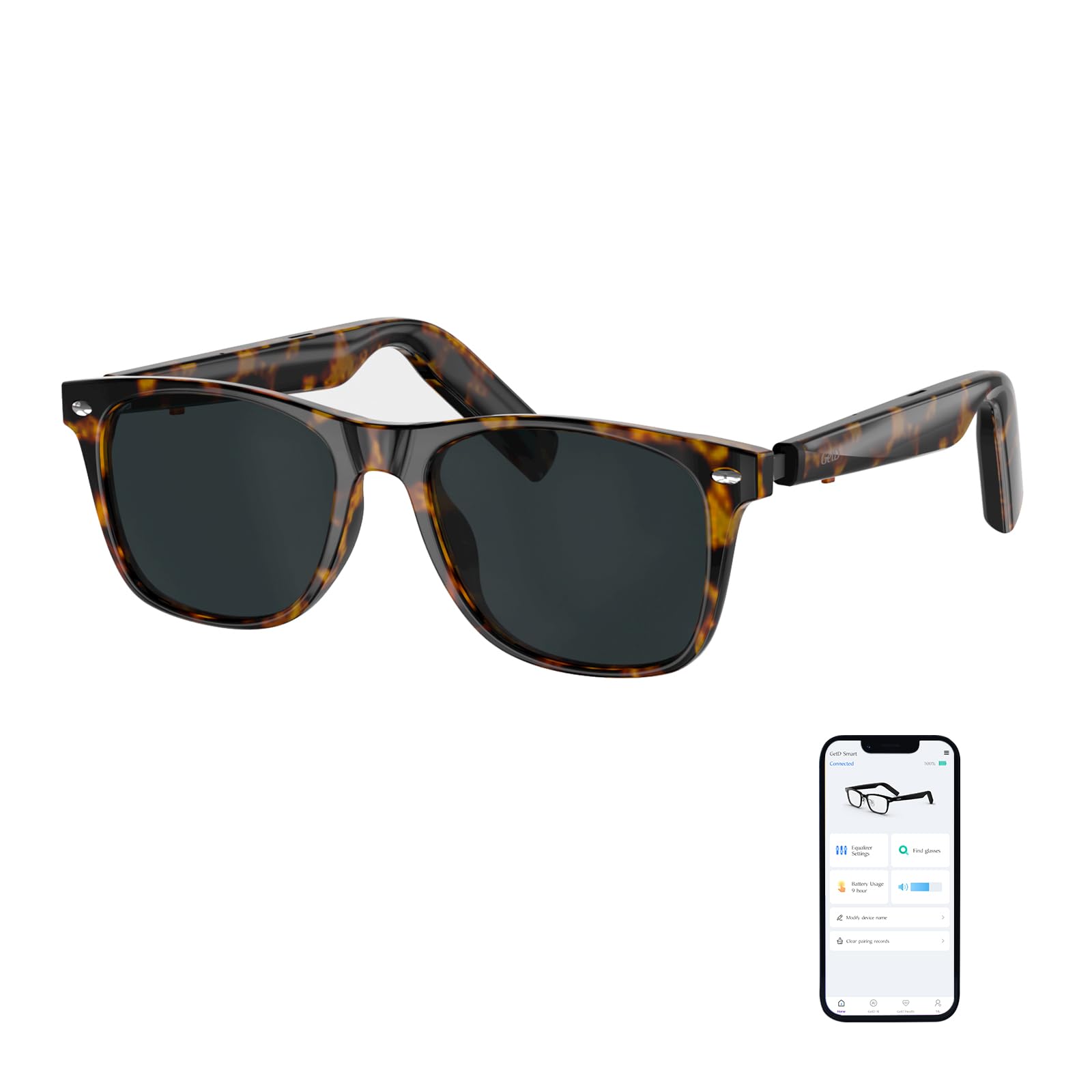 Bluetooth Sunglasses for Men/Women, AI Translator, 11H Battery Life, Polarized Lens, UV Protection, Voice Control, Built-in Mic & Speakers, Smart Eyewear for Gaming Meeting Travel