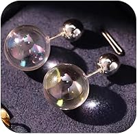 ZINZIN Dreamy Iridescent Resin Ball Stud Earrings - Lightweight Transparent Bubble Earrings for Women