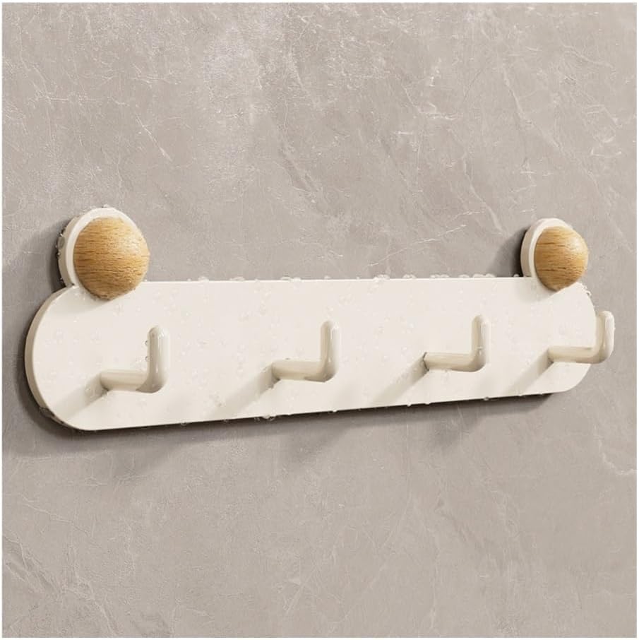 Hat Rack for Wall Iron No-Punch Bathroom Hooks - Wall Mounted Storage Hooks for Towels & Clothes(White,26.5cm)