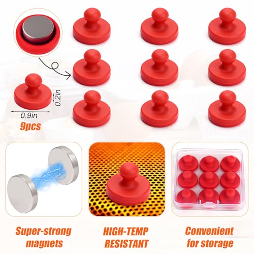 Image of Mity Rain12PCS Air Fryer Magnets Silicone Buckle for Parchment Paper Liners, High-Temp Resistant Air Fryer Accessories, Prevent Burning, Safely Lock Paper from Heating Element or Covering Food (Red)