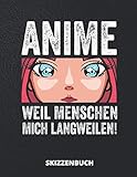 Anime Skizzenbuch: Sketchbook für Anime-Liebhaber | Blanko Zeichenbuch für Zeichnungen | Notizbuch | 110 Seiten