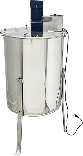 Miniatura 9 de TECHTONGDA Extractor de miel eléctrico, extracción de apicultura de acero inoxidable, girador de tambor de panal con tapa de plexiglás transparente,