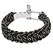 DonDon Pulsera de Nylon Trenzada Outdoor-Supervivencia con Cierre de grillete para Hombres - Color Negro-Oro