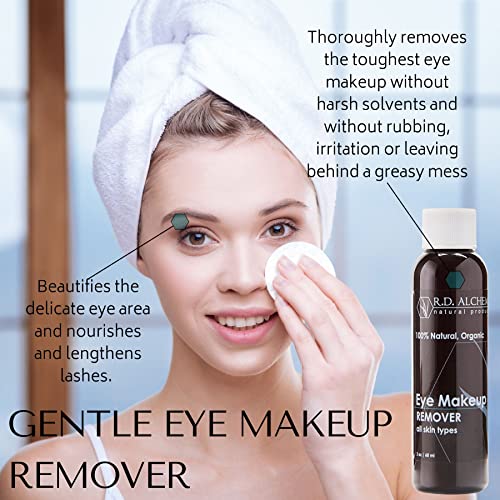 RD Alchemy - 100% Natural & Organic Gentle Eye Makeup Remover for All Skin Types - Wipes Away the Toughest Eye Makeup while Nourishing the Eye Area and Lengthening Lashes image 5