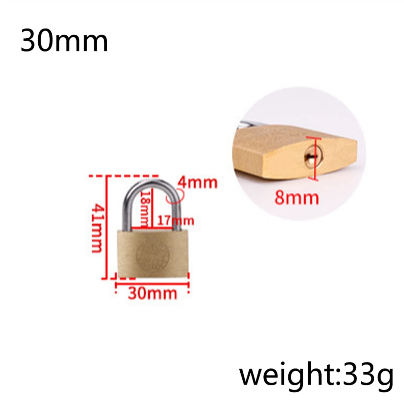 Ten sam klucz miedziana kłódka głowa wilka mosiądz małe zamki drzwi 20 mm 25 mm 30 mm 40 mm nie rdzewieje rdzeń zamka zawiera 2 szt. (kolor: 30 mm 2 szt.)