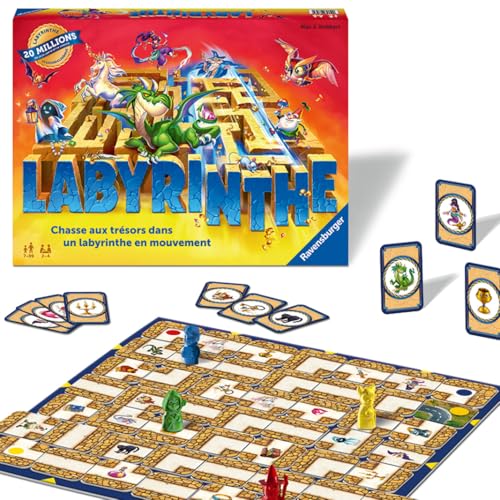 Ravensburger - Labyrinthe - Jeu de Société 7 Ans et Plus - Jeu de Plateau Famille - Stratégie et Réflexion - 2 à 4 Joueurs - Nouvelle Édition - Version Française - 26743