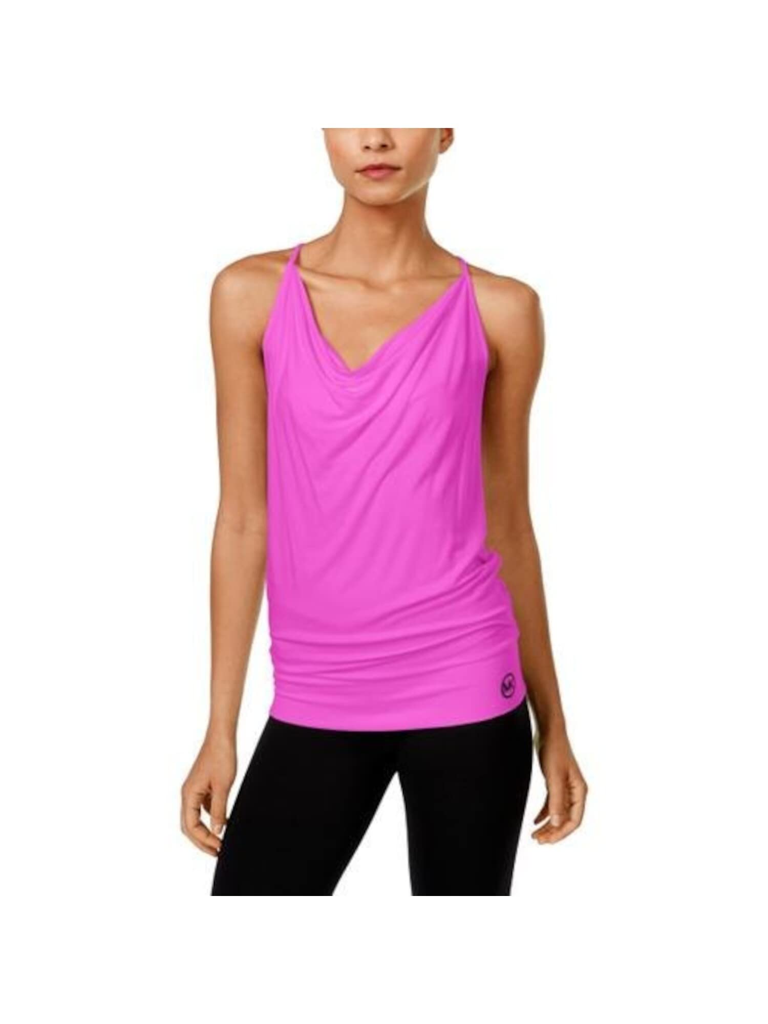 MICHAEL Michael Kors Womens Matte Jersey Racerback Tank Top Purple L