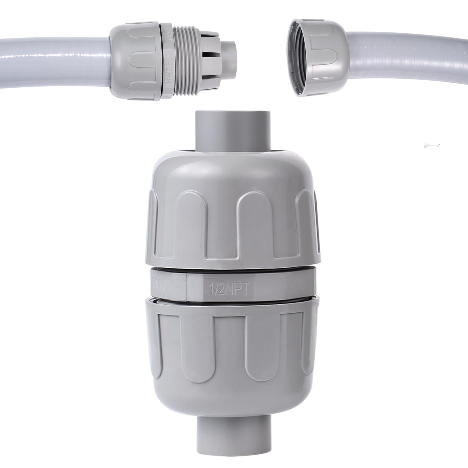 (1Pcs) NPT 1/2 inch Liquid-Tight Connector,PVC Flexible Conduit Double-Ended Connector,Straight 180 Degree,Two-Way Conduit Connector,Electrical Conduit Fittings-image-36