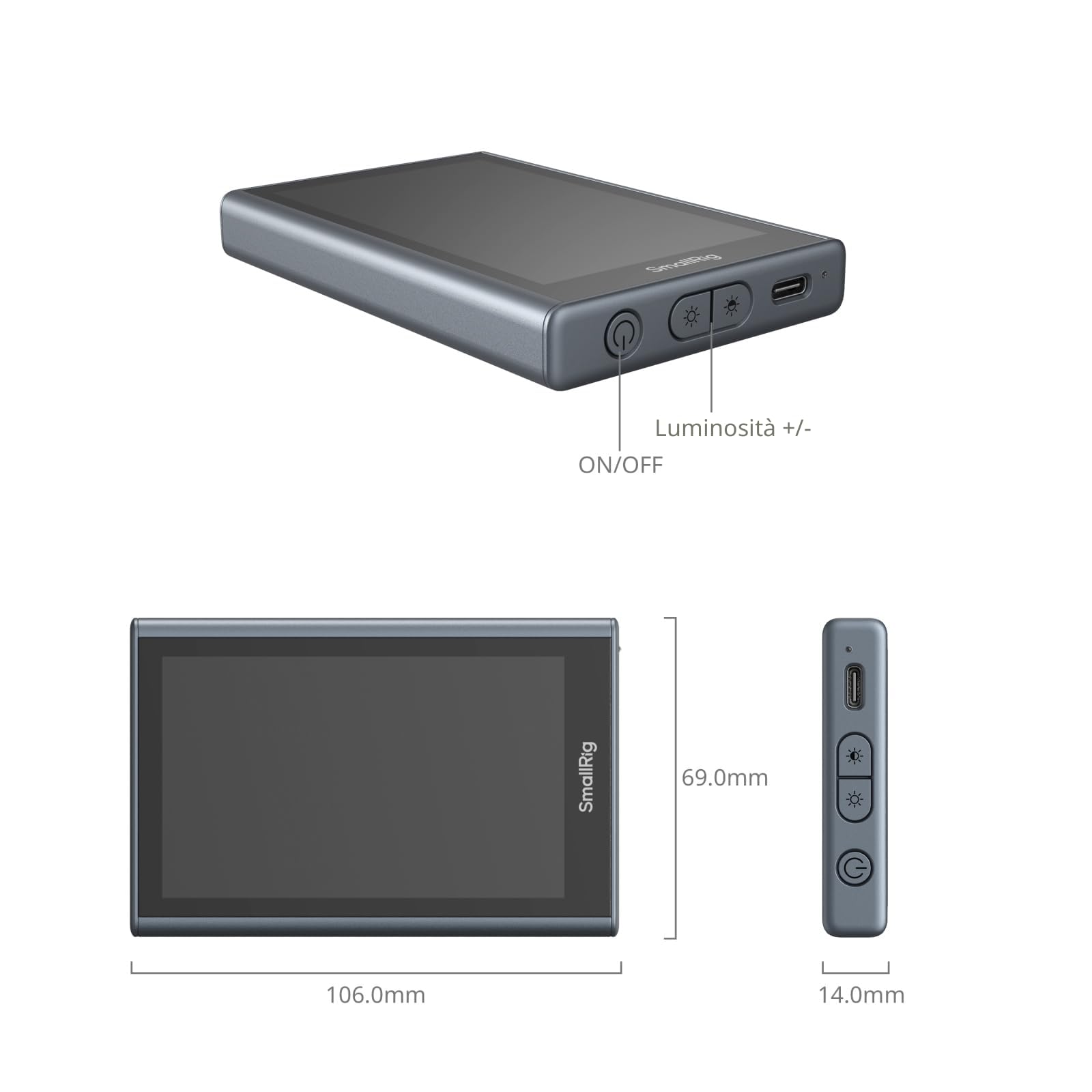 SMALLRIG Schermo per monitor per telefono con controllo wireless, registrazione wireless 1080P (supporto 4K 30 fps), monitor video con attacco a slitta, per iPhone e Android con MagSafe - 4850B