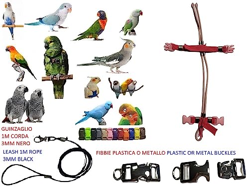 Arnés rosa de loro elástico que evita tirones y escapes en aves pequeñas 3