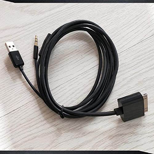MEETOZ 30 Pin to AUX USB, Dock Connector to 3.5mm Jack Audio AUX-in Car Stereo Auxiliary Cable, Black - Image 4