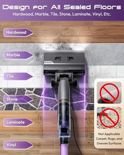 Image of Steam Mop for Floor Cleaning, Lightweight Electric Mop with Deep Steam, Self-Cleaning, NA-IX Limescale Protection, Power-Assisted Drive, 180 Lie Flat & LED Light for All Sealed Hard Floors