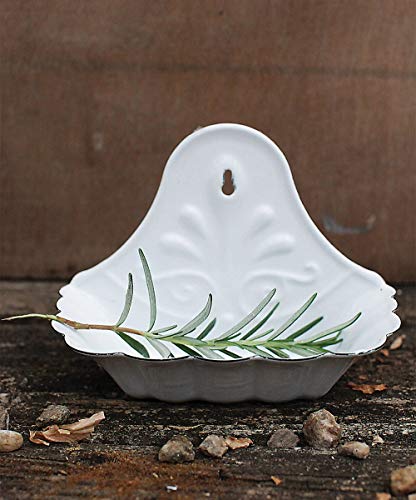 Creativecoopwhiteenameledmetalsoapdishhangsorsits Urban Country Home Decor Creative co op white enameled metal soap dish hangs or sits urban country home decor