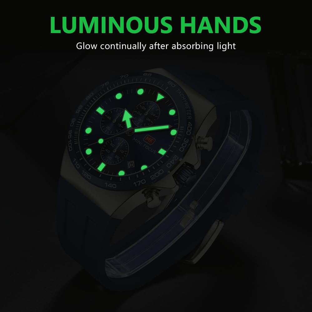 AIMES Orologio da polso da uomo, impermeabile, analogico, al quarzo, cronografo, elegante, per affari, lavoro, moda, casual, sportivo, elegante, regalo per